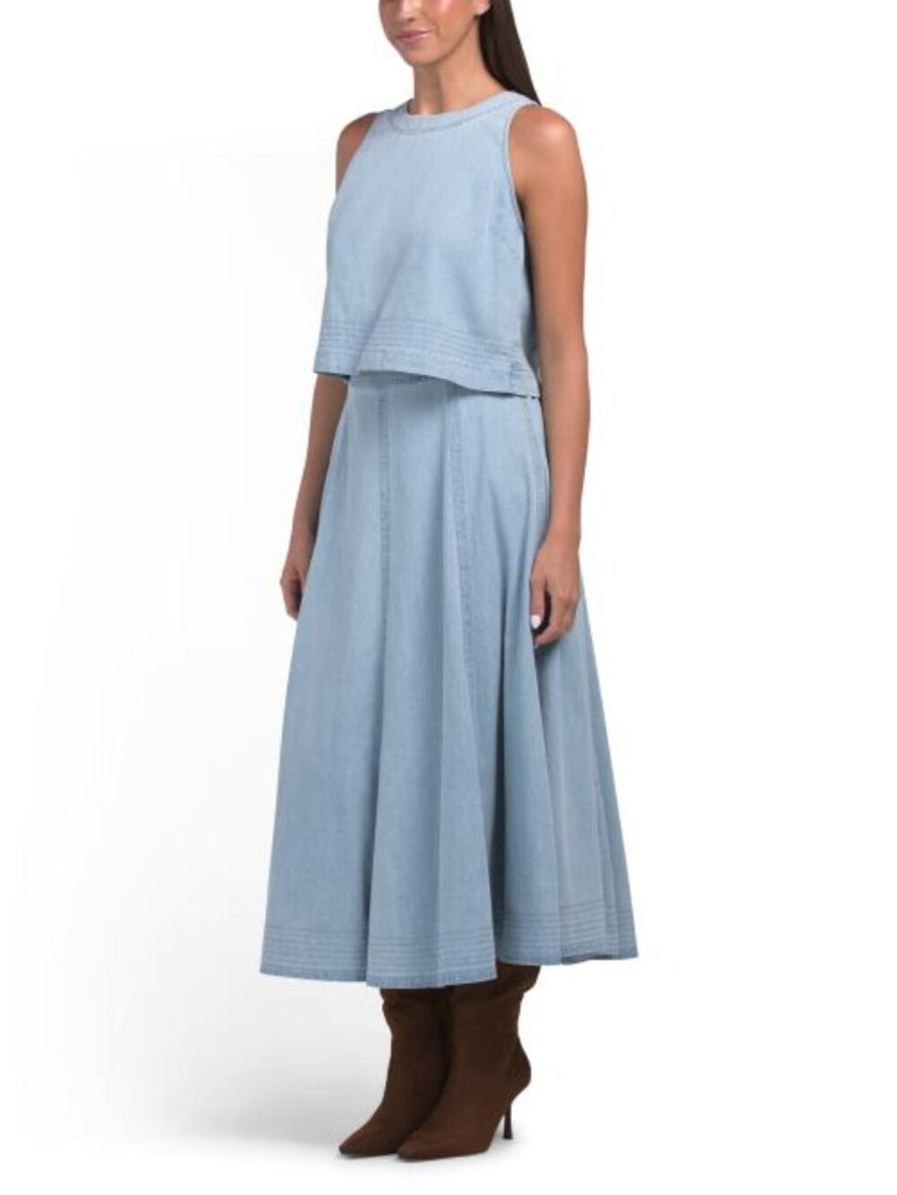 TRUTH 2pc Tank Top With Keyhole Back And Skirt Set